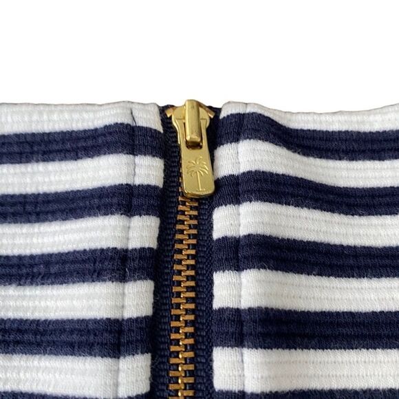 Lilly Pulitzer Charlene Mini Shift Dress Size Small Navy Stripe 3/4 Sleeves - Picture 6 of 7